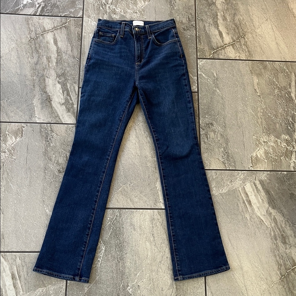 Favorite Daughter The Valentina Shortie Super High Rise Boot Jeans, Woodside - Picture 3 of 14